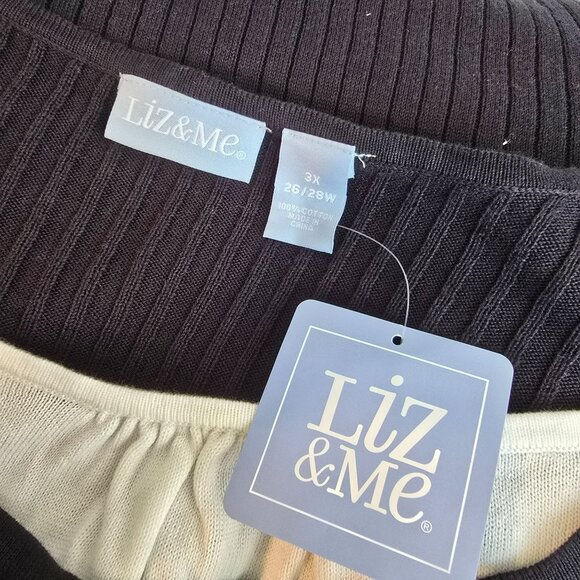 Liz & Me Womens Black Scoop Neck Long Sleeve Sweater Top NWT Size 3X JJ4082 - Picture 8 of 8